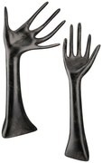 Set 2 suporturi de bijuterii Hand negru, rasina, 31 cm