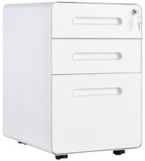 Vinsetto Caisson birou mobil și verrouillable cu 3 sertare pentru format A4, scrisori, legal, 39 x 48 x 59 cm, alb | Aosom Romania
