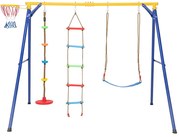 Set leagăne 4 în 1 cu panou de baschet