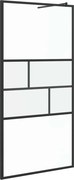 vidaXL Zid de duș walk-in Negru 80 x 195 x 0.5 cm Sticlă și Aluminiu