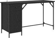 vidaXL Birou de calculator Stejar Negru 131 x 48 x 75 cm Lemn compozit