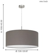 Lustră pe cablu Eglo 31578 PASTERI 1xE27/60W/230V