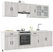 vidaXL Set de dulapuri de bucătărie 8 piese „Kalmar” lemn Sonoma gri