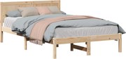 vidaXL Cadru de pat Maro 140 x 190 cm Lemn masiv de pin