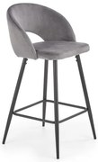 Scaun de bar H96 velvet gri