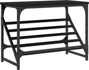 vidaXL Suport pantofi, negru, 60x30x45 cm, lemn prelucrat