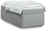 vidaXL Pat continental cu saltea, gri deschis, 80x200 cm, textil