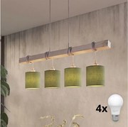Brilagi - Candelabru LED pe cablu NUBILA 4xE27/60W/230V gri/verde