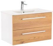 Dulap inferior Vario Clam 80 cu lavoar, stejar alb