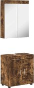 vidaXL Set de mobilier pentru baie TULUM Stejar fumuriu Lemn compozit