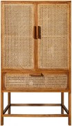 Dulap design oriental din lemn si bambus, Bamboo Lounge 140cm A-39821 VC