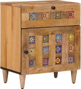 vidaXL Dulap de noapte natural 50 x 33 x 60 cm Lemn de mango solid