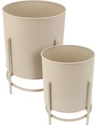 Set de suporturi metalice pentru flori Celano bej,2 buc.