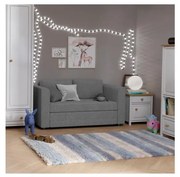 Canapea extensibilă tapițată cu 2 locuri și cotiere LAYLA, gri