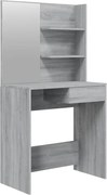 vidaXL Masă de toaletă cu oglindă, gri sonoma, 74,5x40x141 cm