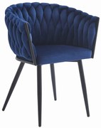Scaun Dining Tip Fololiu Mira Catifea Albastra