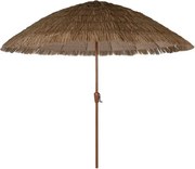Umbrelă de grădină cu aspect de stuf, stil tropical, structură metalică