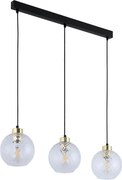 Lustră LED pe cablu DEVON 3xE27/15W/230V negru/sticlă clară