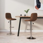 vidaXL Scaune de bar, 2 buc., maro, material textil