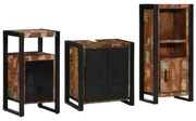 vidaXL Set de mobilier pentru baie cu raft 3 pcs Lemn recuperat solid