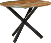 vidaXL Masă de bucătărie, 100x100x75 cm, lemn masiv reciclat, rotundă
