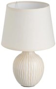 Veioză crem din ceramică cu abajur textil (înălțime 28 cm) – Casa Selección