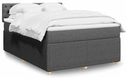vidaXL Pat box spring cu saltea, gri închis, 140x190 cm, textil