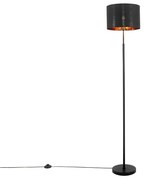 Lampa de podea moderna neagra cu auriu rotund - VT