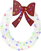 vidaXL Coroană cu 80 LED Multicolour 92 x 92 x 9,5 cm Acril