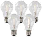 Set de 5 becuri LED E27 A60 1W 80lm 2200K