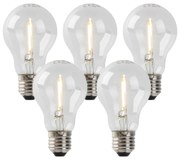 Set de 5 lămpi cu filament LED E27 A60 1W 80 lm 2200K