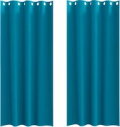 vidaXL Perdele Opaque cu Inel 2 pcs Turcoaz 245 x 140 cm Poliester