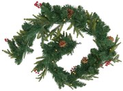 Ghirlandă de Crăciun, brad cu boabe și conuri, 180 cm