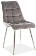 Scaun Chic Velvet Gri/ Chrom - l47 x A41 x H87 cm