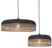 Lustra cu 2 Pendule eco din bambus Ubud single set/2, bl/nat