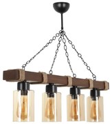 Lustră suspendată pe lanț JASMIN 4xE27/40W/230V maro/bej