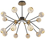 Lustru LED GELA pe tijă 16xLED/5W/230V 3000K negru/auriu