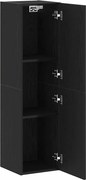 vidaXL Dulap pentru TV pe Perete Stejar Negru 30,5 x 30 x 110 cm