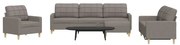 vidaXL Set de canapea cu perne, 4 piese, gri taupe, material textil