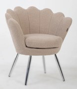 Fotoliu FREY Latte din Boucle cu Picioare Cromata