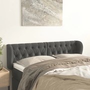 vidaXL Tăblie de pat cu aripioare gri închis 147x23x78/88 cm catifea