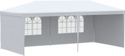 Outsunny Cort Pliabil pentru Grădină, Petreceri și Evenimente, cu Panouri Detașabile, Structură Oțel și PE, 5.85x2.95m, Alb | Aosom Romania
