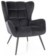Fotoliu Arroyal Velvet, negru