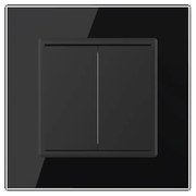 Intrerupator Dublu Mecanic Cap Cruce LIVOLO cu Rama din Sticla – Serie Noua