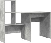 vidaXL Birou cu raft Gri din beton 131,5 x 50 x 106,5 cm Lemn compozit