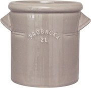Ghiveci din ceramică glazurată manual 2L bej, „Brobacka"
