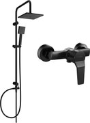 Mexen Tord set de duș montat pe suprafață cu ploaie și baterie de duș Caro, negru - 746640200-70