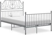 vidaXL Cadru de pat, gri, 120x200 cm, metal