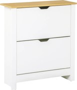 HOMCOM Dulap Hol, Capacitate 12 Perechi Max, dulap pantofi cu 2 Rafturi Reglabile și Detașabile, 72x26x80 cm, Alb | Aosom Romania