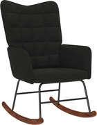 vidaXL Scaun balansoar, negru, catifea